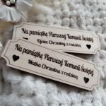 Drewniana tabliczka z grawerem Pierwsza Komunia Święta N148