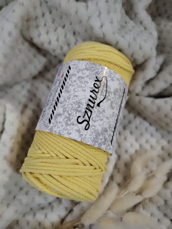 Sznurek do makramy 3mm pleciony cytryna Sznurex