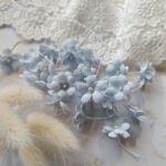 Kwiaty mini z tkaniny 5szt błękitny 1,5cm K100