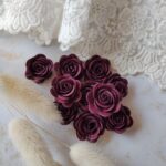 Główki kwiatów purpurowe do makramy 10szt K50