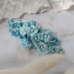 Kwiaty mini z tkaniny 5szt niebieski 1cm K117