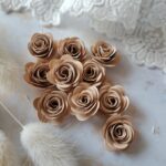 Główki kwiatów 10szt capuchino do makramy K55