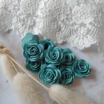 Kwiatki do makramy i kartek turkusowy 10 szt K81