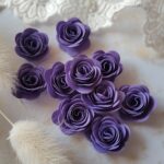 Główki kwiatów 10szt  fiolet  do makramy K53