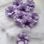 Kwiat z tkaniny fioletowy 3cm  K127