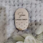 Tabliczka scrapka do makramy sklejka 5,5cm x 3cm  20 znaków N600