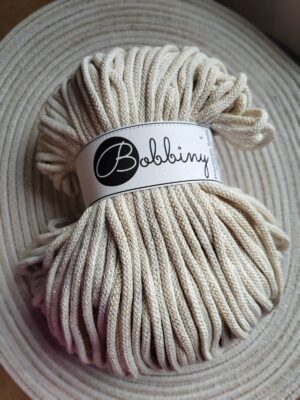 Bobbiny sznurek do makramy Lśniący naturalny 5mm pleciony 100m