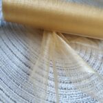 Tiul organza na metry złota 0,5m T84