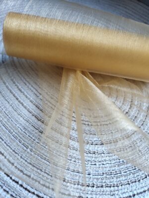 Tiul organza na metry złota 0,5m T84