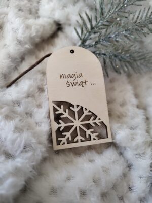 Drewniana zakładka chwost do makramy 8cm x 4,5cm N677