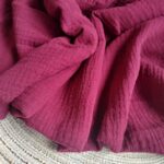 Tkanina muślin na metry bordo 0,5m T87