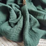 Tkanina muślin na metry butelkowa zieleń 0,5m T88