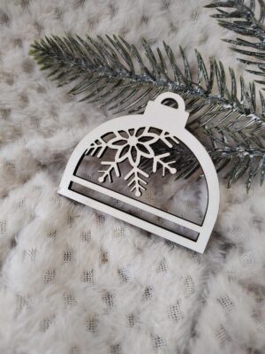 Półbombka na choinkę z HDF 7cm x 6cm  H288