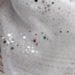 Tiul na metry ozdobny biały z cekinami 0,5m T93