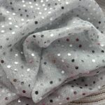 Tkanina na metry szara z cekinami 0,5m T95
