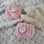 Torebka do lalek z makramy różowa 4 cm