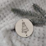 Drewniana zawieszka do makramy na Święta 5,5cm KCH4