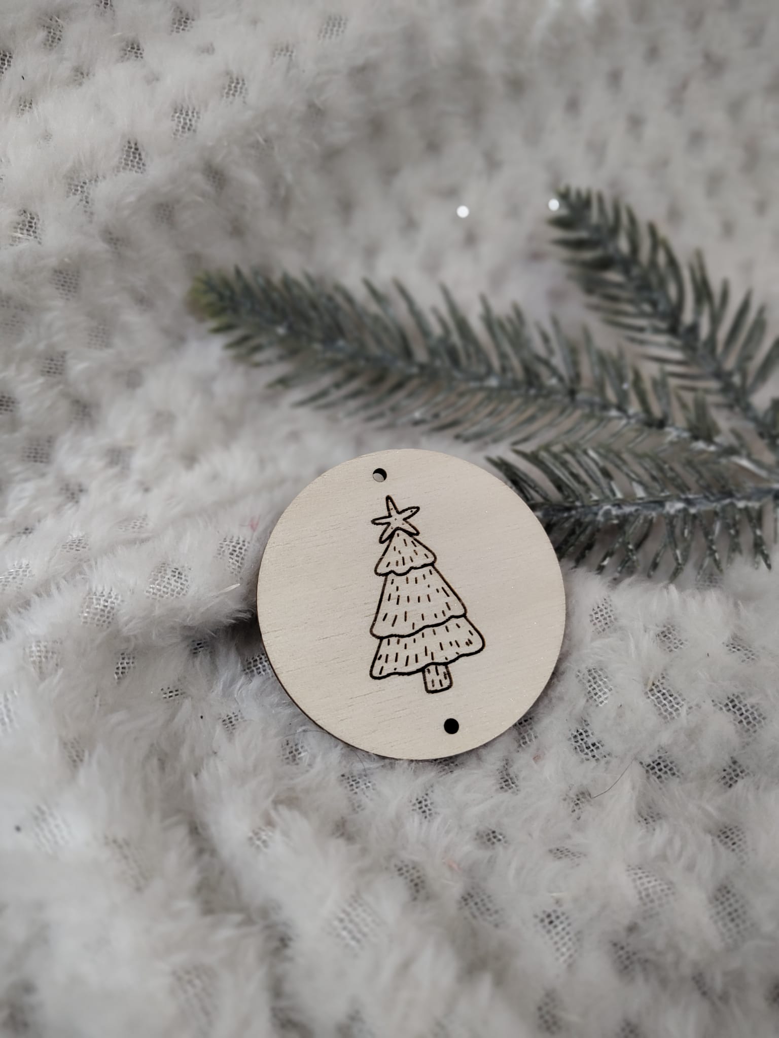 Drewniana zawieszka do makramy na Święta 5,5cm KCH4