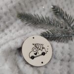 Drewniana zawieszka do makramy na Święta 5,5cm KCH5