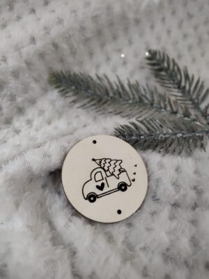 Drewniana zawieszka do makramy na Święta 5,5cm KCH5