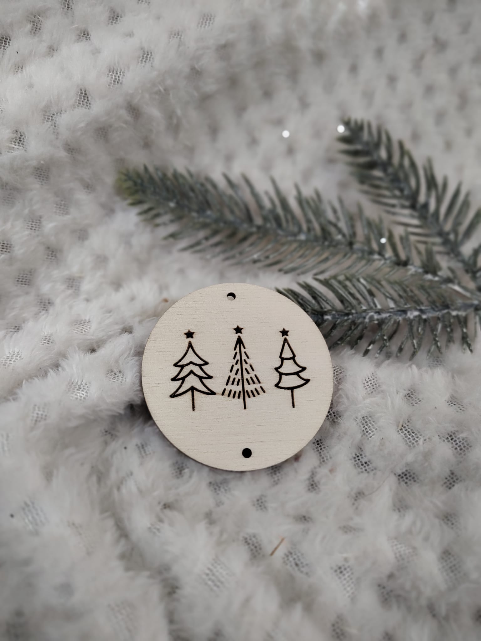 Drewniana zawieszka do makramy na Święta 5,5cm KCH6