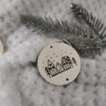 Drewniana zawieszka do makramy na Święta 5,5cm KD1