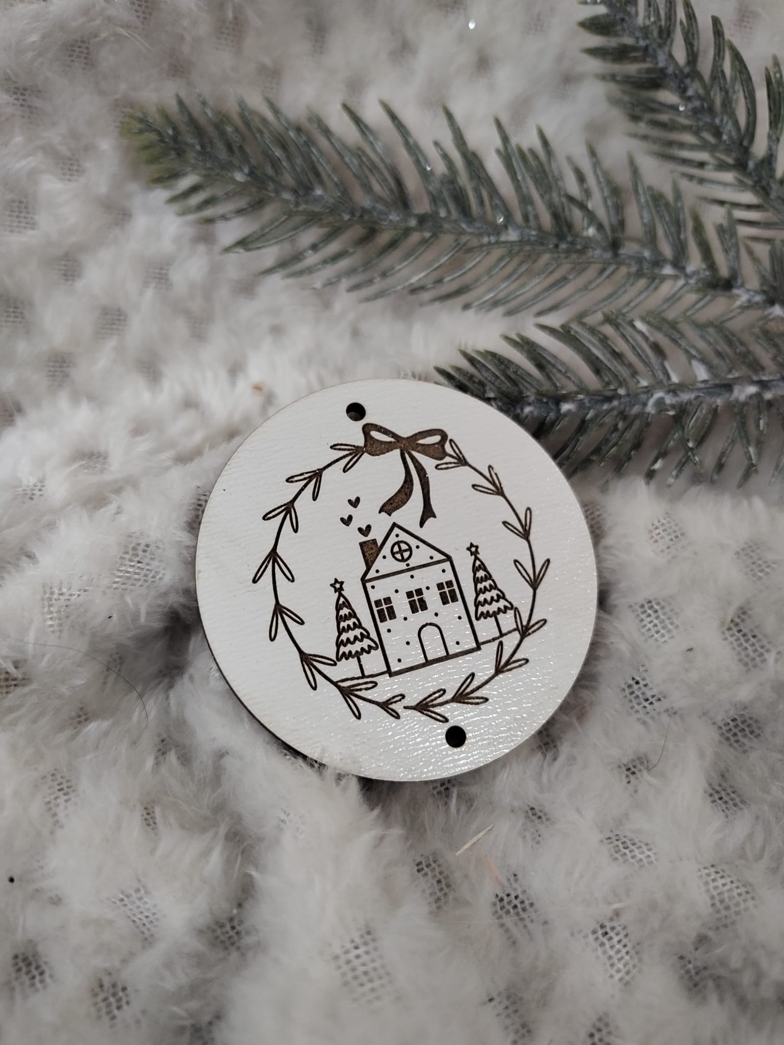 Zawieszka do makramy z HDF na Święta 5,5cm KD5