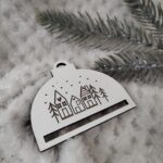 Półbombka makramy z HDF na Święta 7cm x 6cm KD9