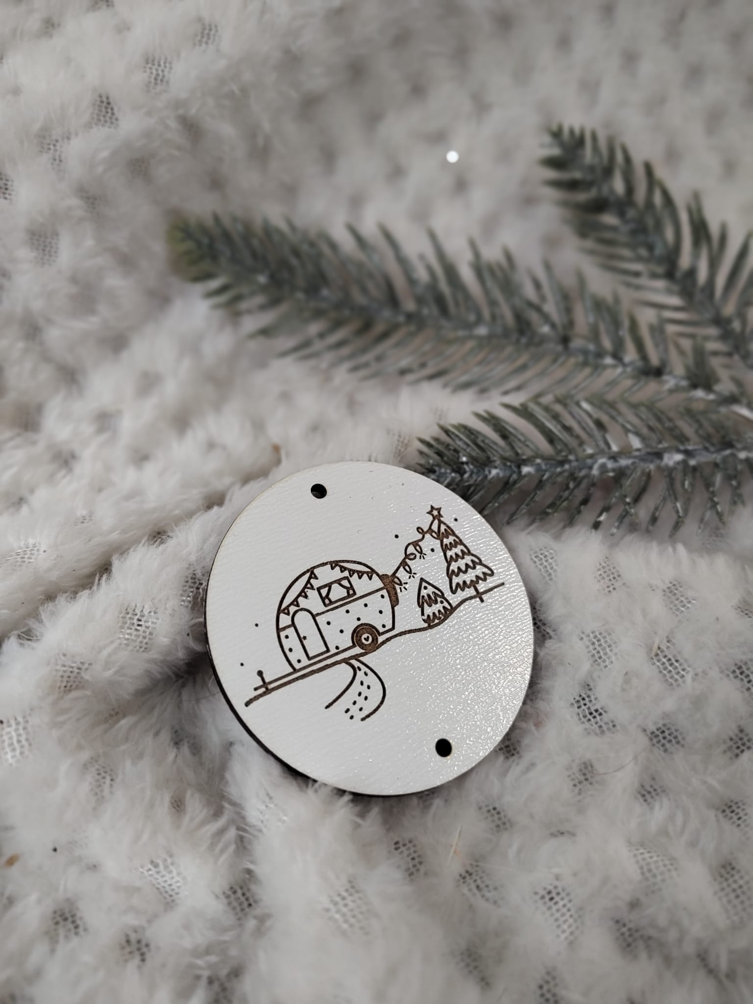 Zawieszka do makramy z HDF na Święta 5,5cm KCH9