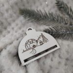 Półbombka makramy z HDF na Święta 7cm x 6cm KCH15