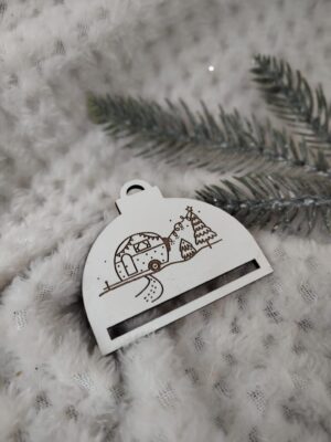 Półbombka makramy z HDF na Święta 7cm x 6cm KCH15