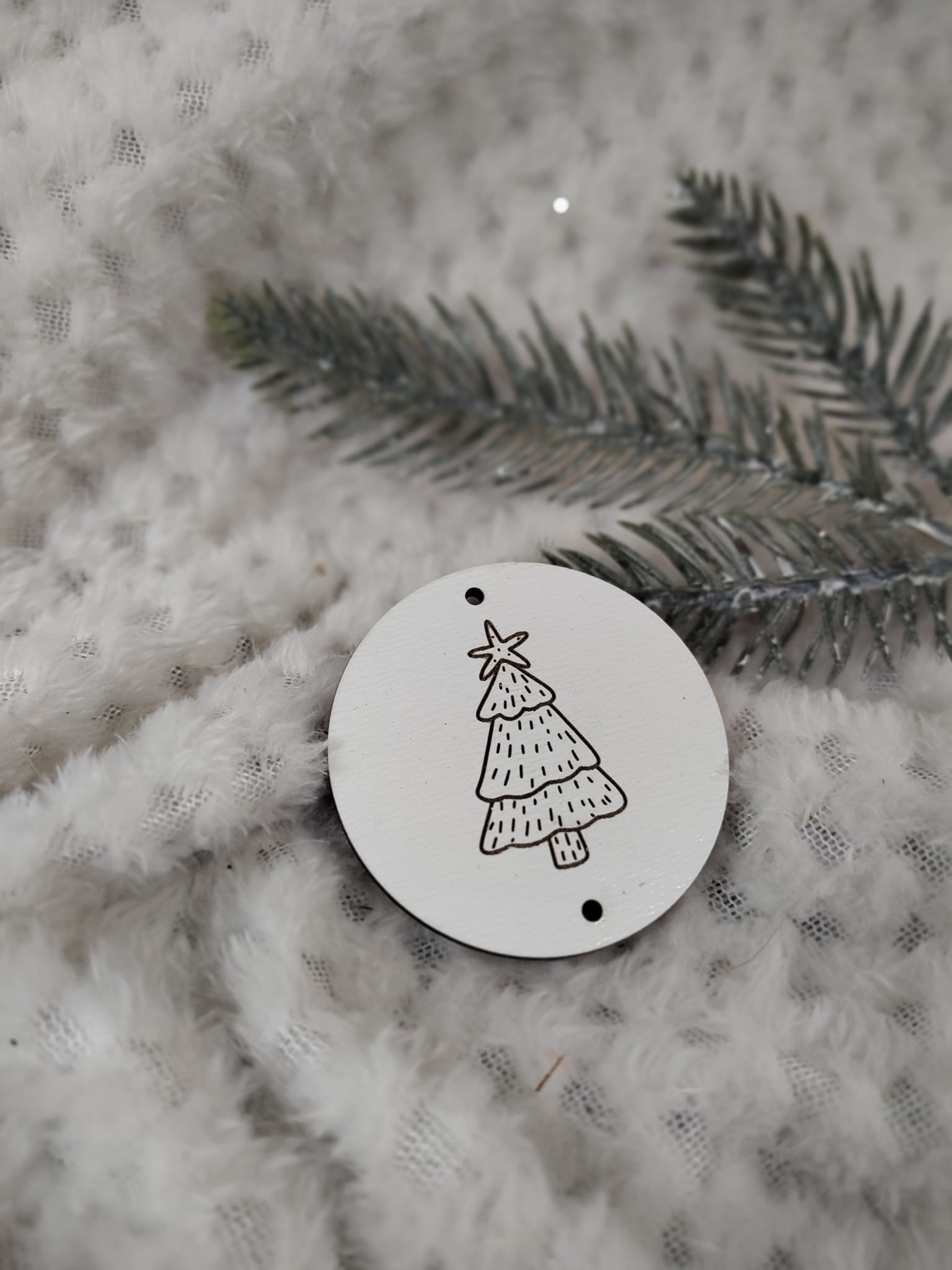 Zawieszka do makramy z HDF na Święta 5,5cm KCH10