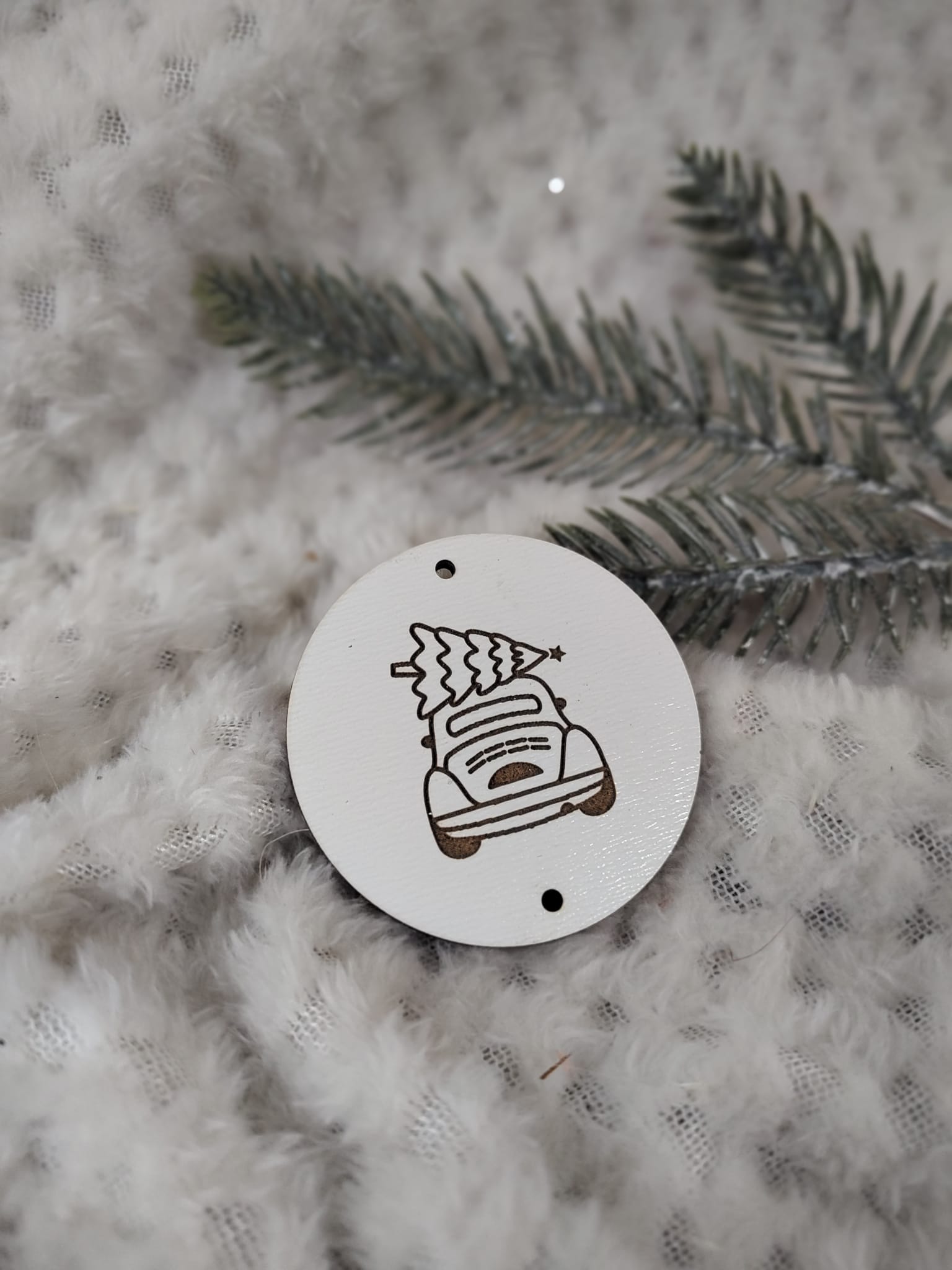 Zawieszka do makramy z HDF na Święta 5,5cm KCH11