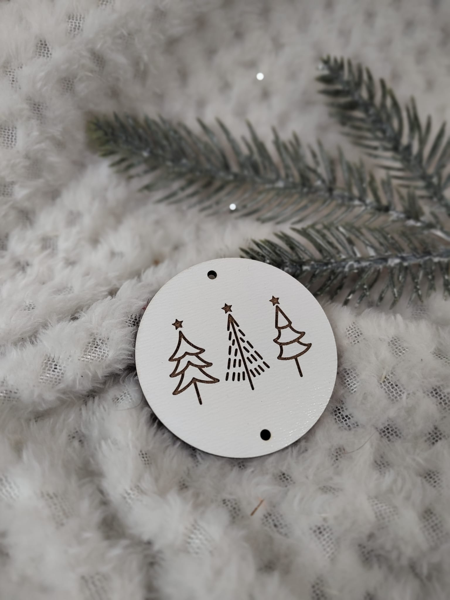 Zawieszka do makramy z HDF na Święta 5,5cm KCH12