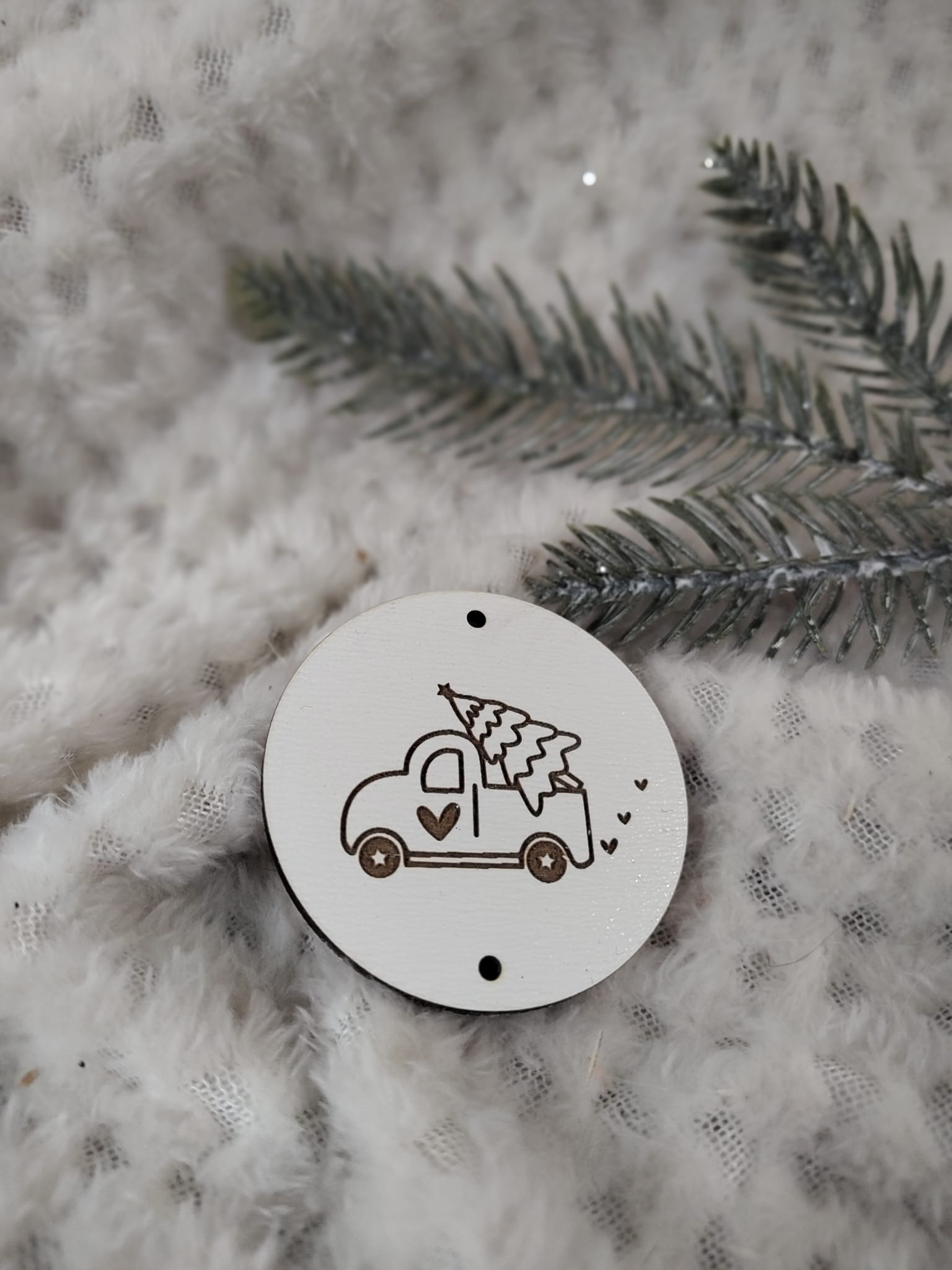 Zawieszka do makramy z HDF na Święta 5,5cm KCH13