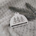 Półbombka makramy z HDF na Święta 7cm x 6cm KCH16