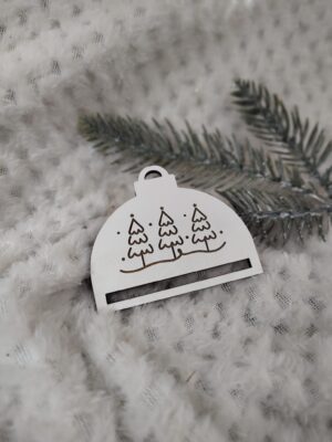 Półbombka makramy z HDF na Święta 7cm x 6cm KCH16