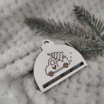 Półbombka makramy z HDF na Święta 7cm x 6cm KCH17