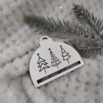 Półbombka makramy z HDF na Święta 7cm x 6cm KCH18