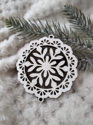 Zawieszka ażur do makramy z HDF na Święta 6,5cm KA1