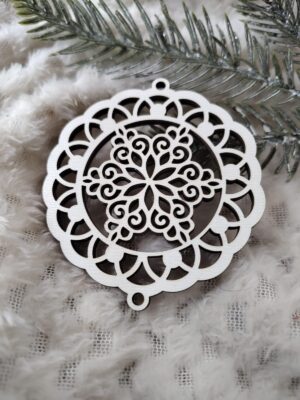 Zawieszka ażur do makramy z HDF na Święta 6,5cm KA2