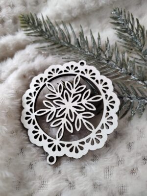 Zawieszka ażur do makramy z HDF na Święta 6,5cm KA3