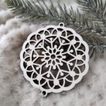 Zawieszka ażur do makramy z HDF na Święta 6,5cm KA5