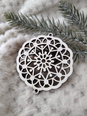 Zawieszka ażur do makramy z HDF na Święta 6,5cm KA5