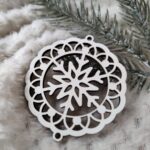 Zawieszka ażur do makramy z HDF na Święta 6,5cm KA6