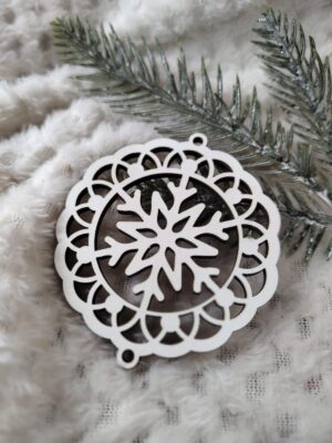 Zawieszka ażur do makramy z HDF na Święta 6,5cm KA6