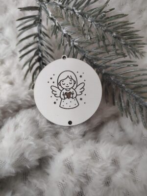 Zawieszka baza do makramy z HDF na Święta 5cm KBN6