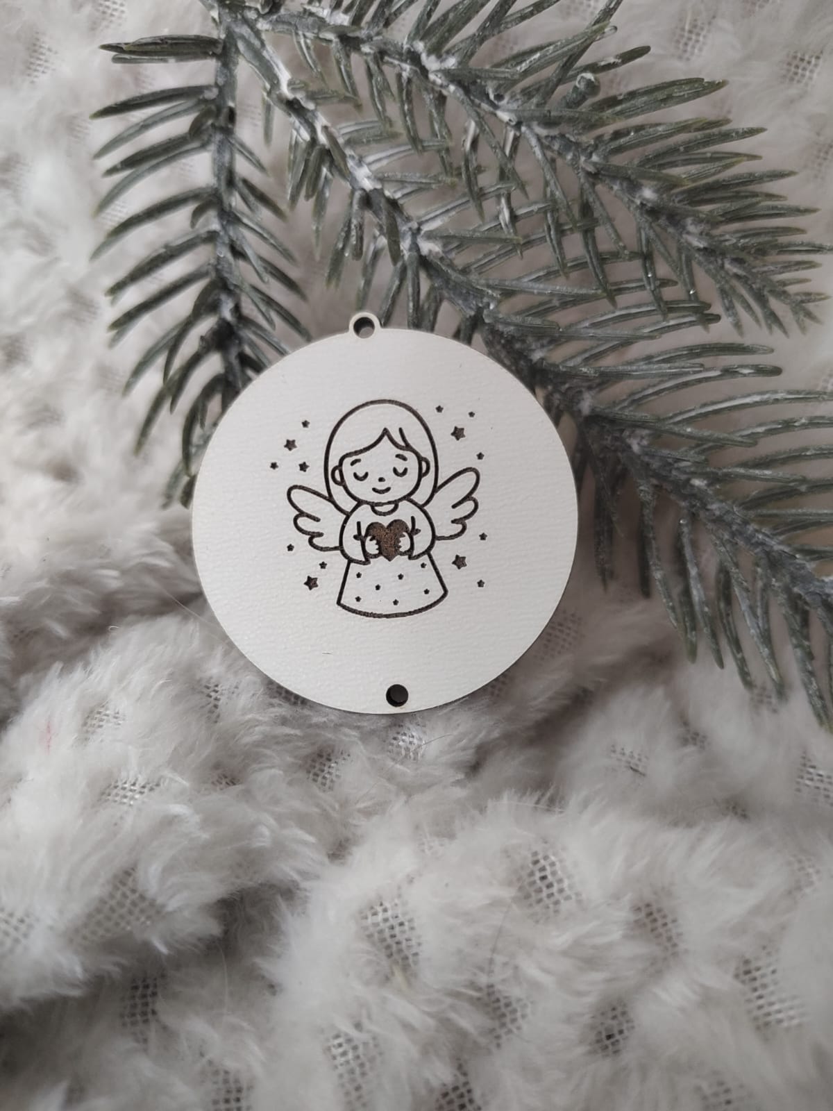 Zawieszka baza do makramy z HDF na Święta 5cm KBN6