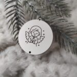 Zawieszka baza do makramy z HDF na Święta 5cm KBN7