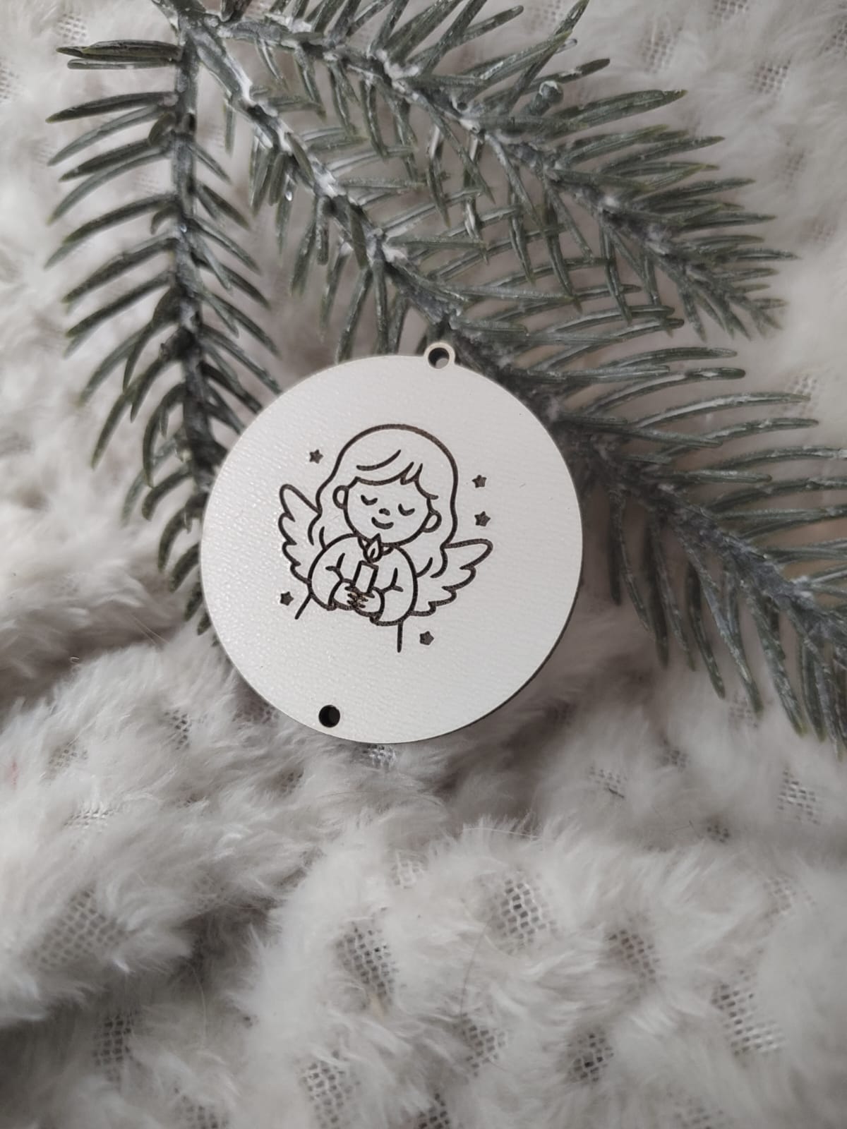 Zawieszka baza do makramy z HDF na Święta 5cm KBN7